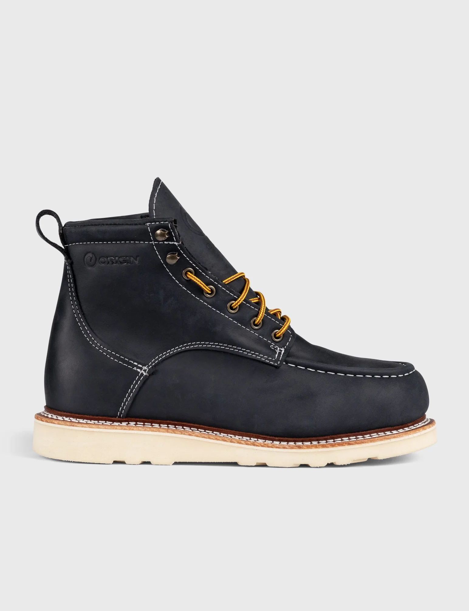 MAINE MOC STEEL TOE BOOT 6" - NATURAL WEDGE SOLE - Image 5