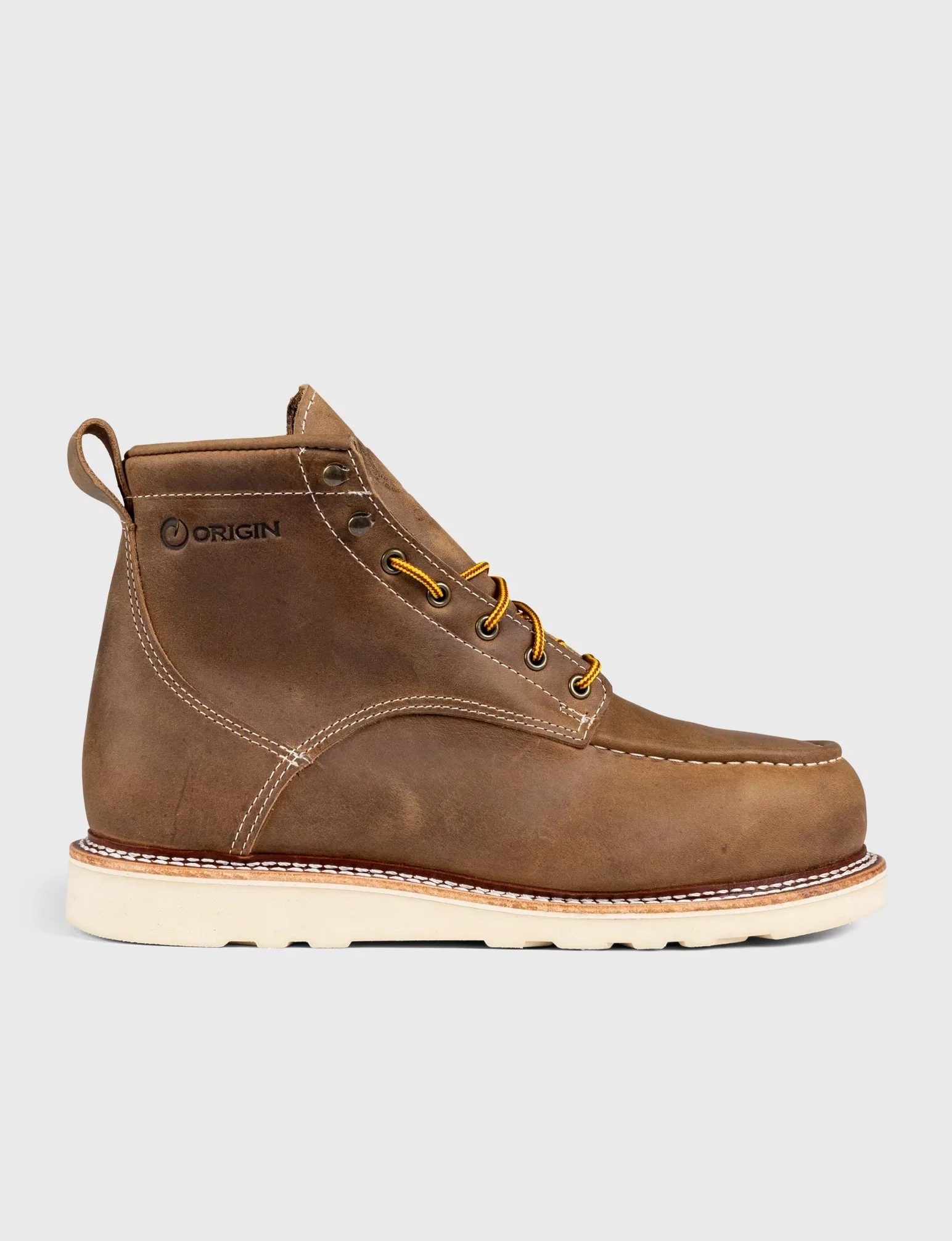 MAINE MOC STEEL TOE BOOT 6" - NATURAL WEDGE SOLE - GRADED QUALITY - Image 2