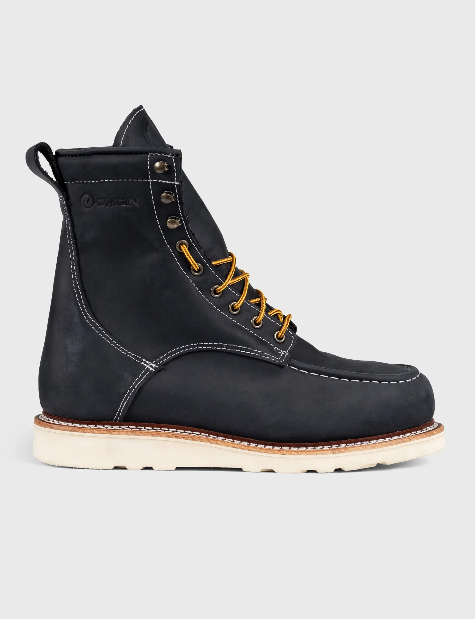MAINE MOC STEEL TOE BOOT 8" - NATURAL WEDGE SOLE - Image 5