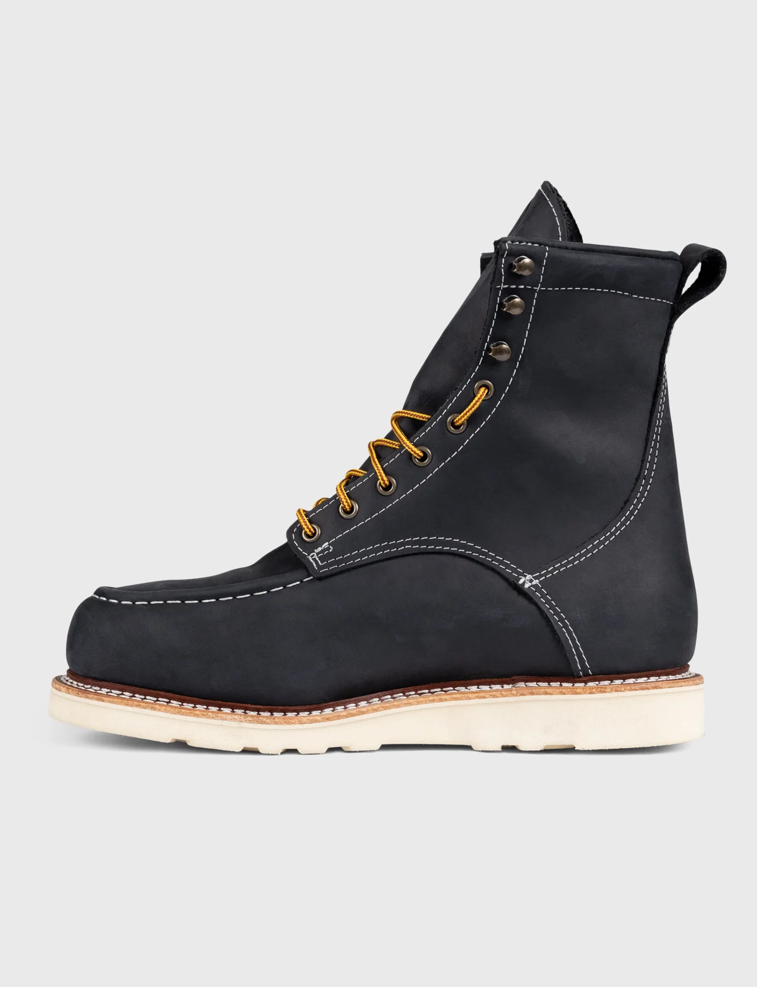 MAINE MOC STEEL TOE BOOT 8" - NATURAL WEDGE SOLE - Image 9