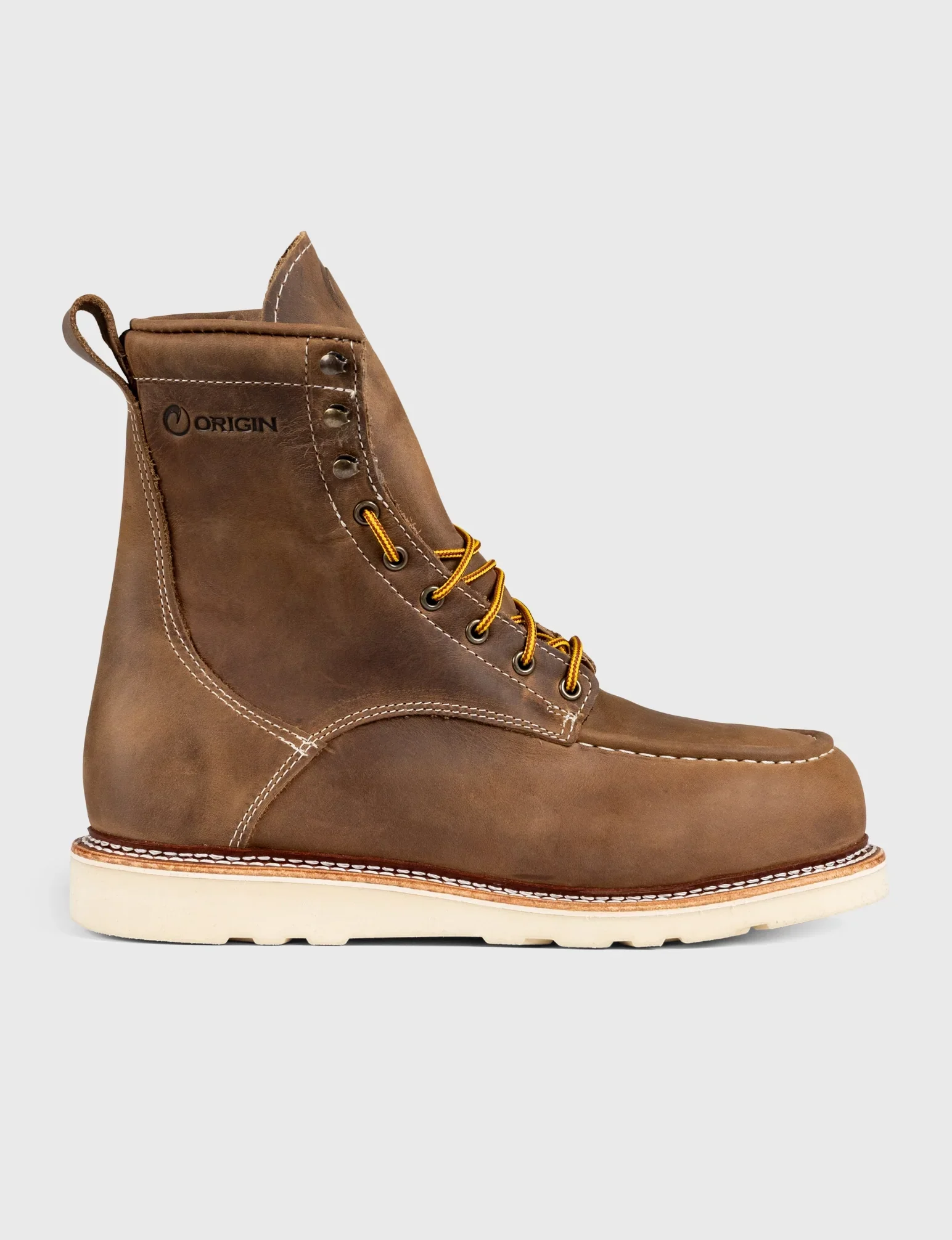MAINE MOC STEEL TOE BOOT 8" - NATURAL WEDGE SOLE - GRADED QUALITY - Image 2