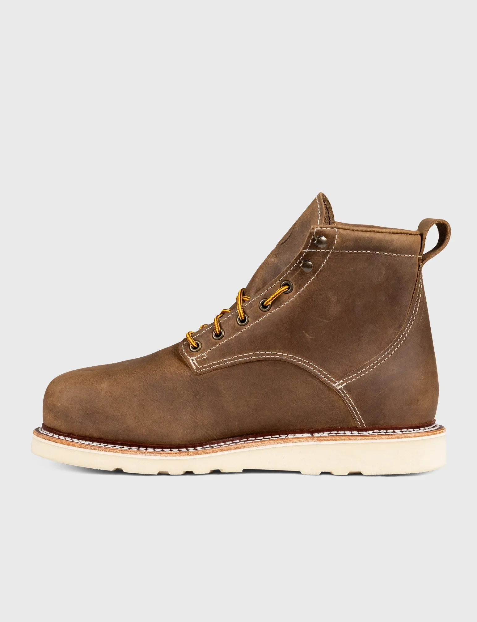 THE WILTON 6" STEEL TOE WORK BOOT - NATURAL WEDGE SOLE - GRADED QUALITY - Image 5