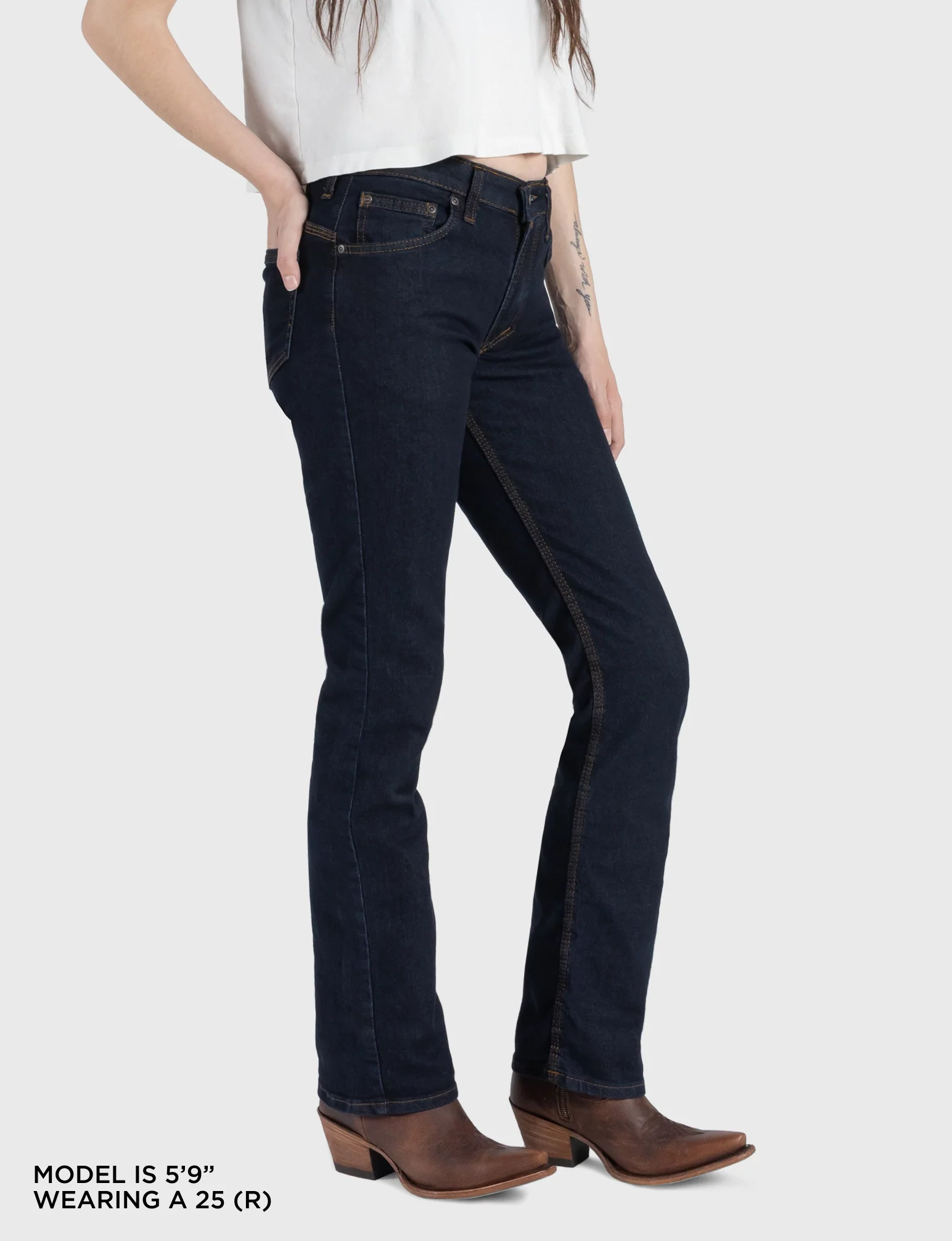 Women's Mid Rise Boot Cut Delta Flex Denim Jean - Image 3